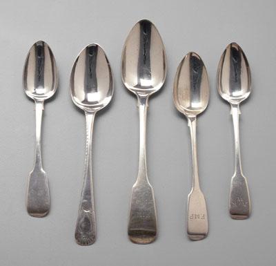 20 Irish silver spoons: most with
