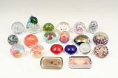 20 PC. ART GLASS PAPERWEIGHTS