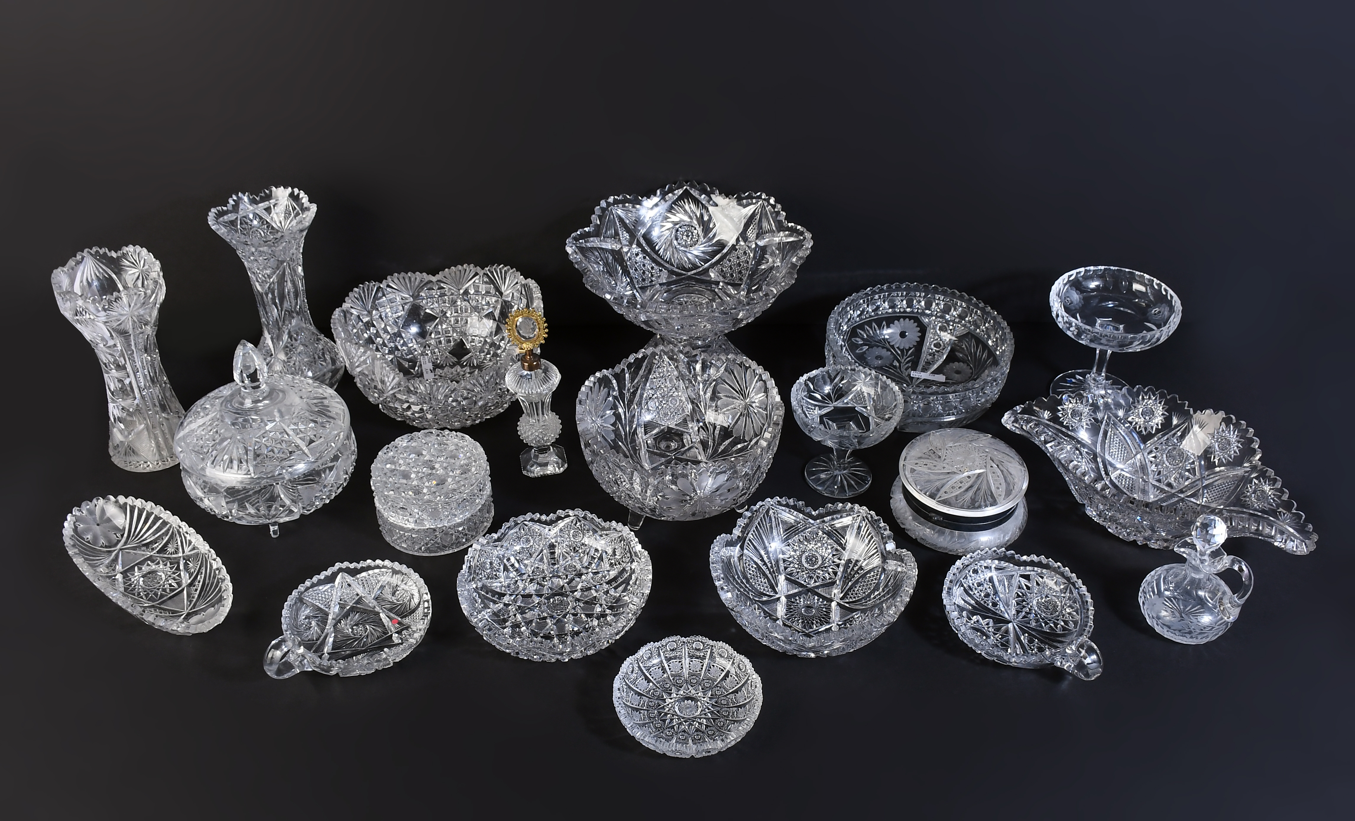 20 PC. COLLECTION OF CUT GLASS: