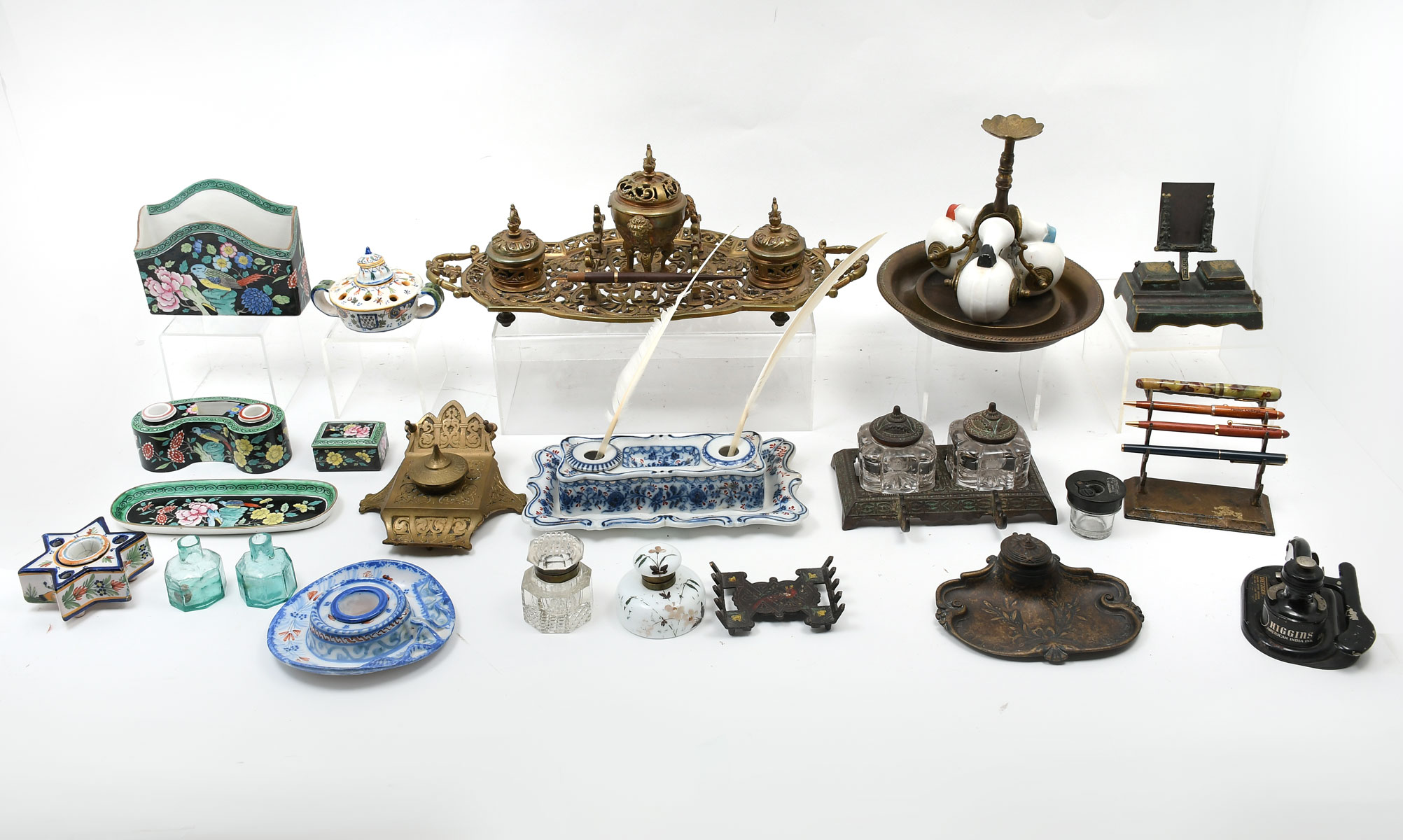 20 PC. INKWELL & DESK SET