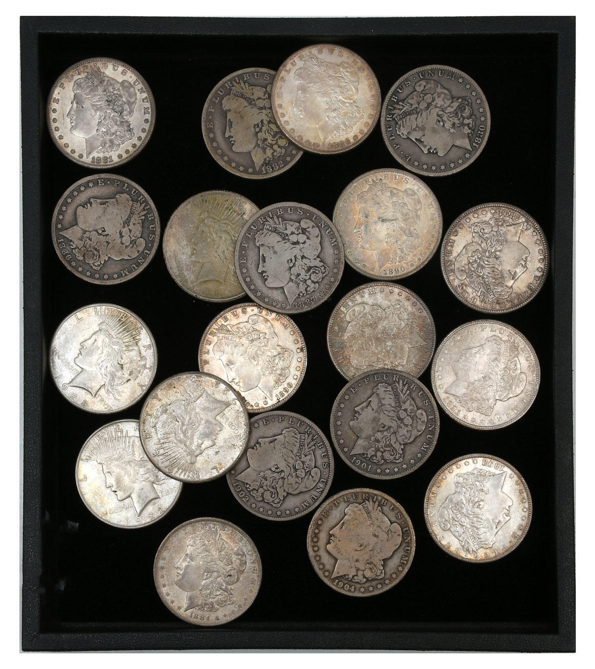 20 PC. MORGAN & PEACE SILVER