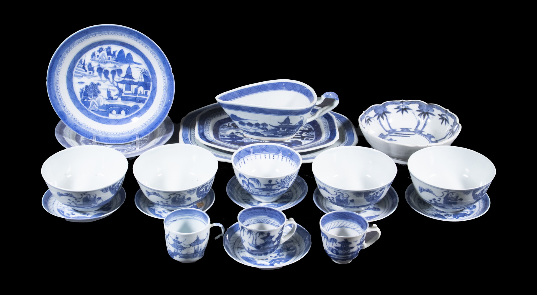 (20 PCS) CHINESE BLUE & WHITE