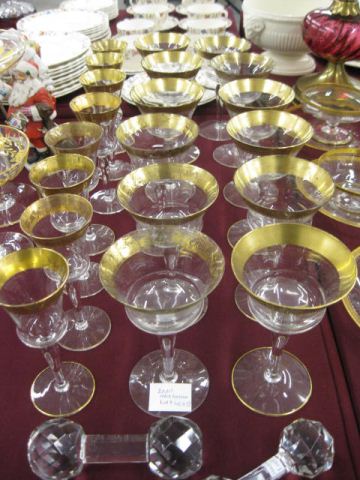 20 pcs. Gold Rim Crystal Stemware