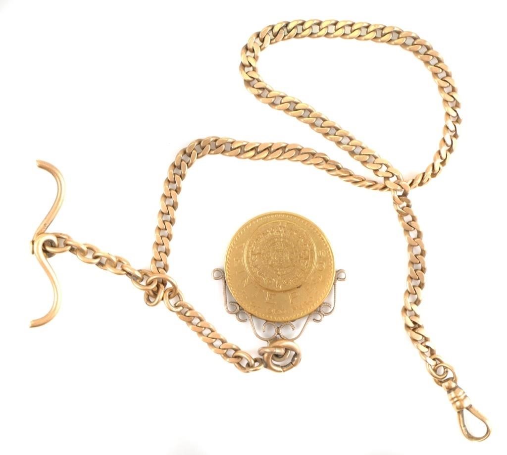 20-PESO MEXICAN GOLD COIN ON 14K