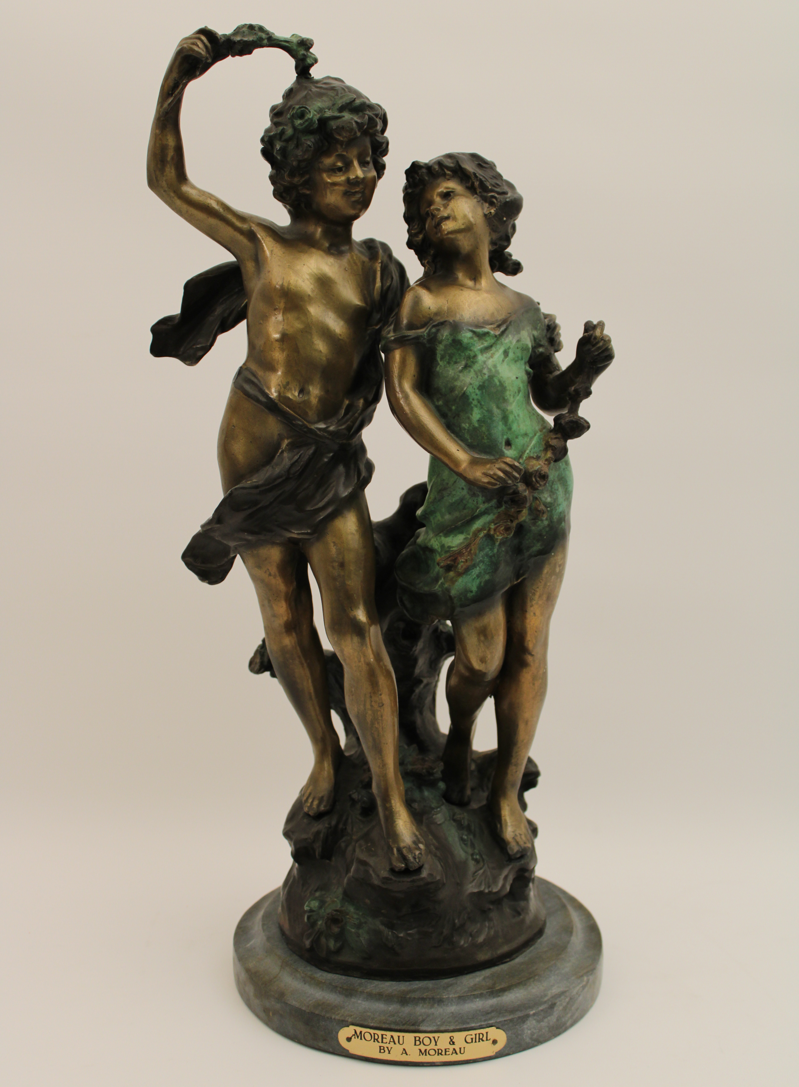 20" POLYCHROME BRONZE FIGURE OF