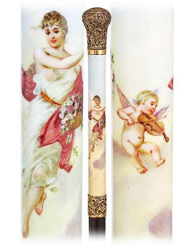 20. PORCELAIN DRESS CANE -CA.