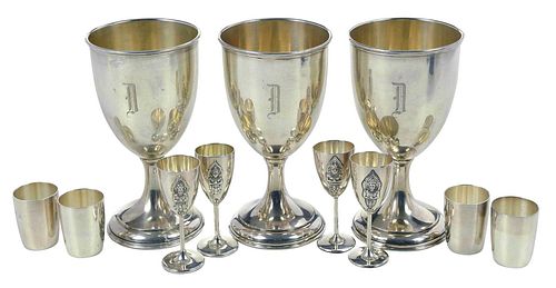 20 SILVER GOBLETS AND