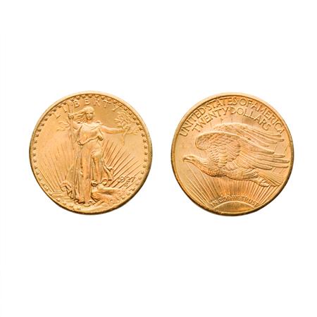 $20 St. Gaudens, Two Coins 	 