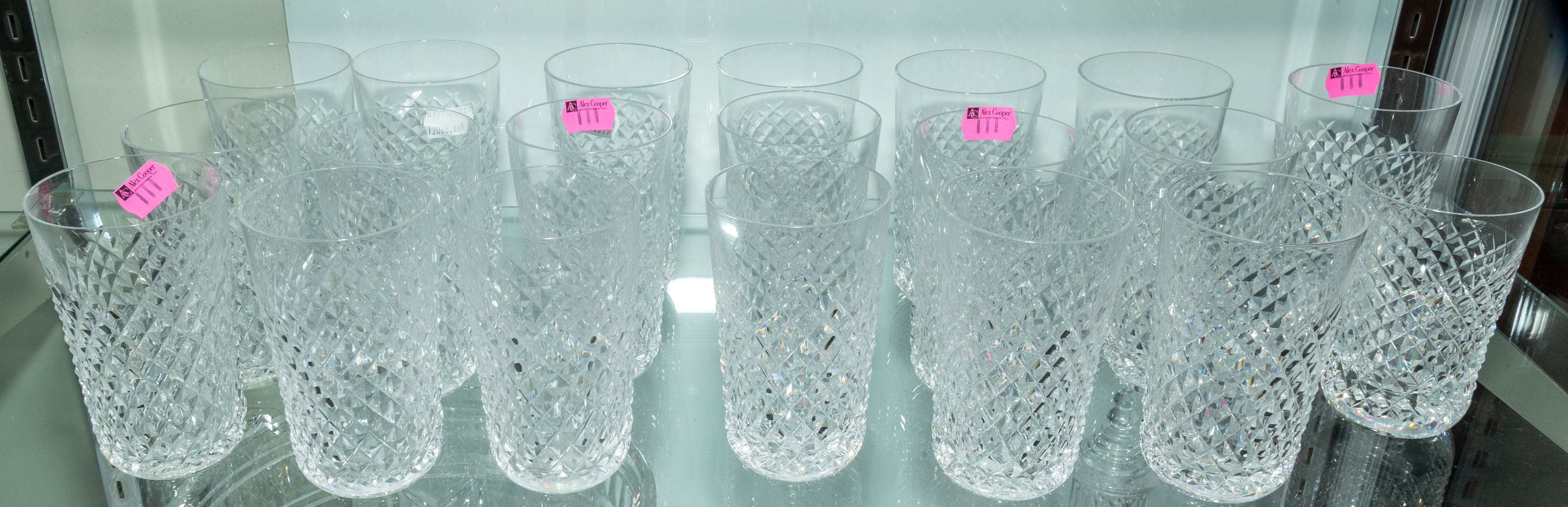 20 WATERFORD CRYSTAL TUMBLERS 5 in.
