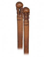 200. FOLK ART CANE -19THCENTUR