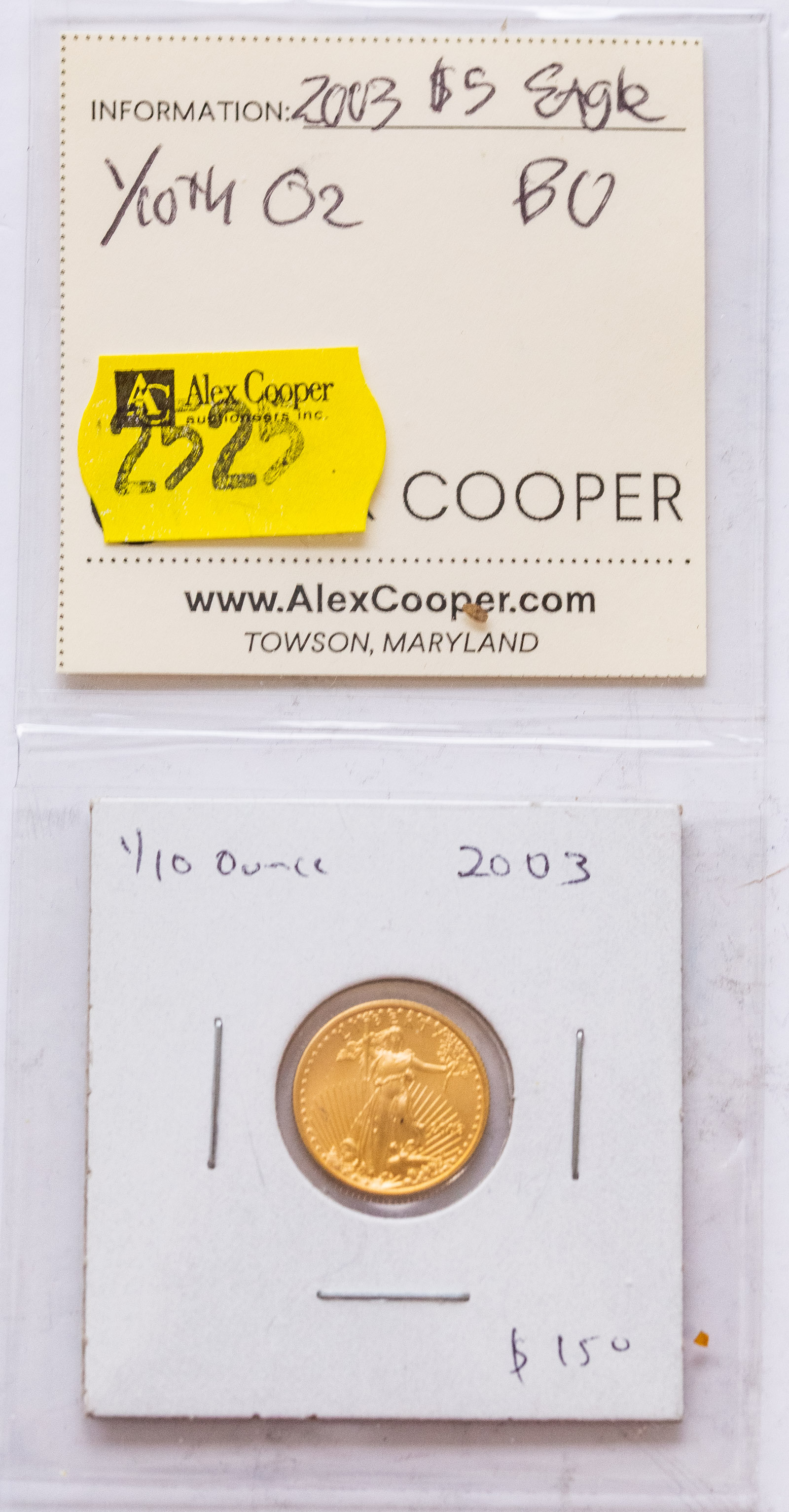 2003 $5 GOLD AMERICAN EAGLE