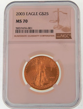 2003 NGC MS70 GOLD $25 EAGLE1/