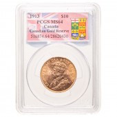 2013 CANADIAN $10 GOLD PCGS MS