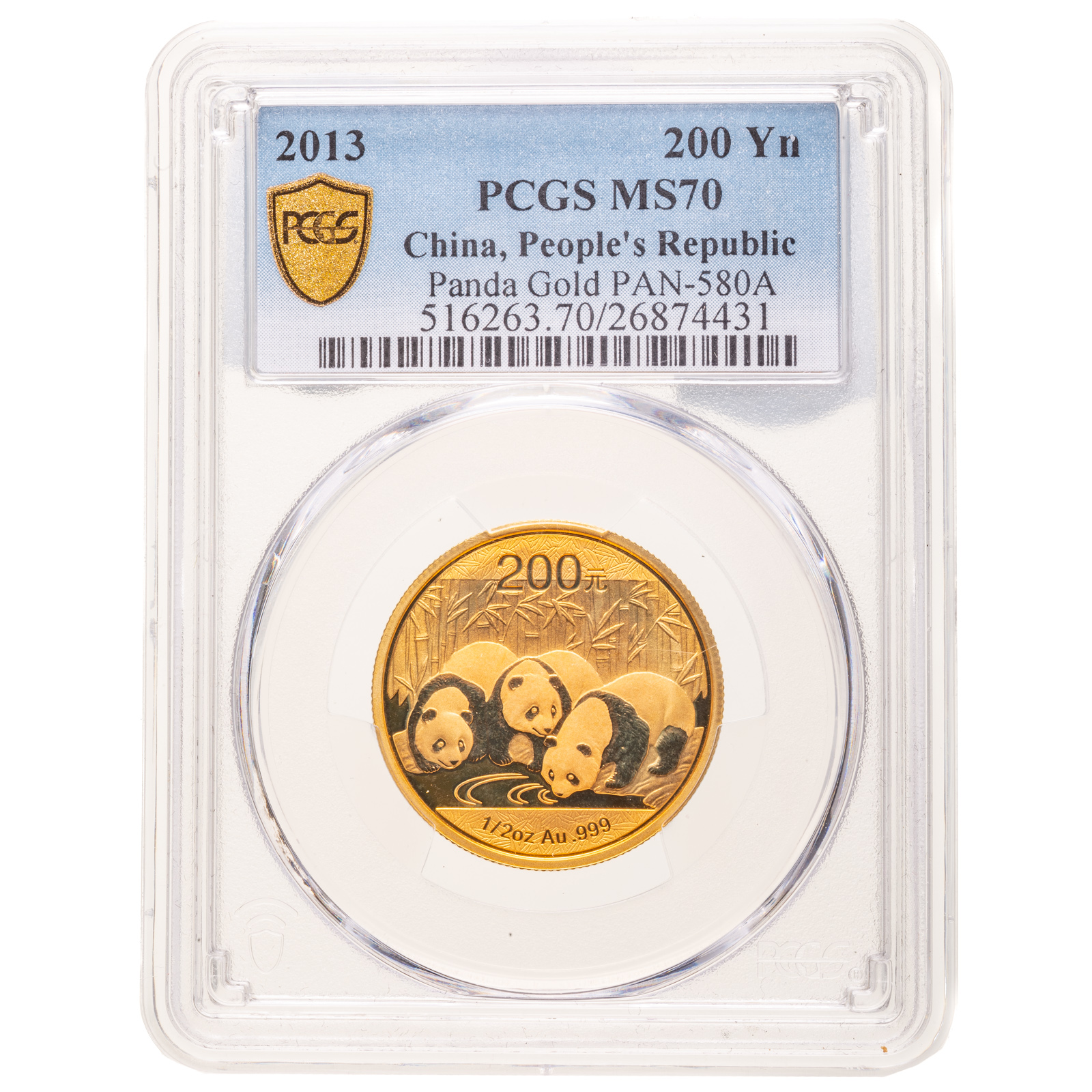2013 CHINESE 1/2 OZ GOLD PANDA PCGS