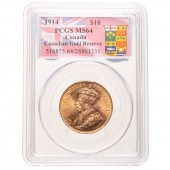 2014 CANADIAN $10 GOLD PCGS MS