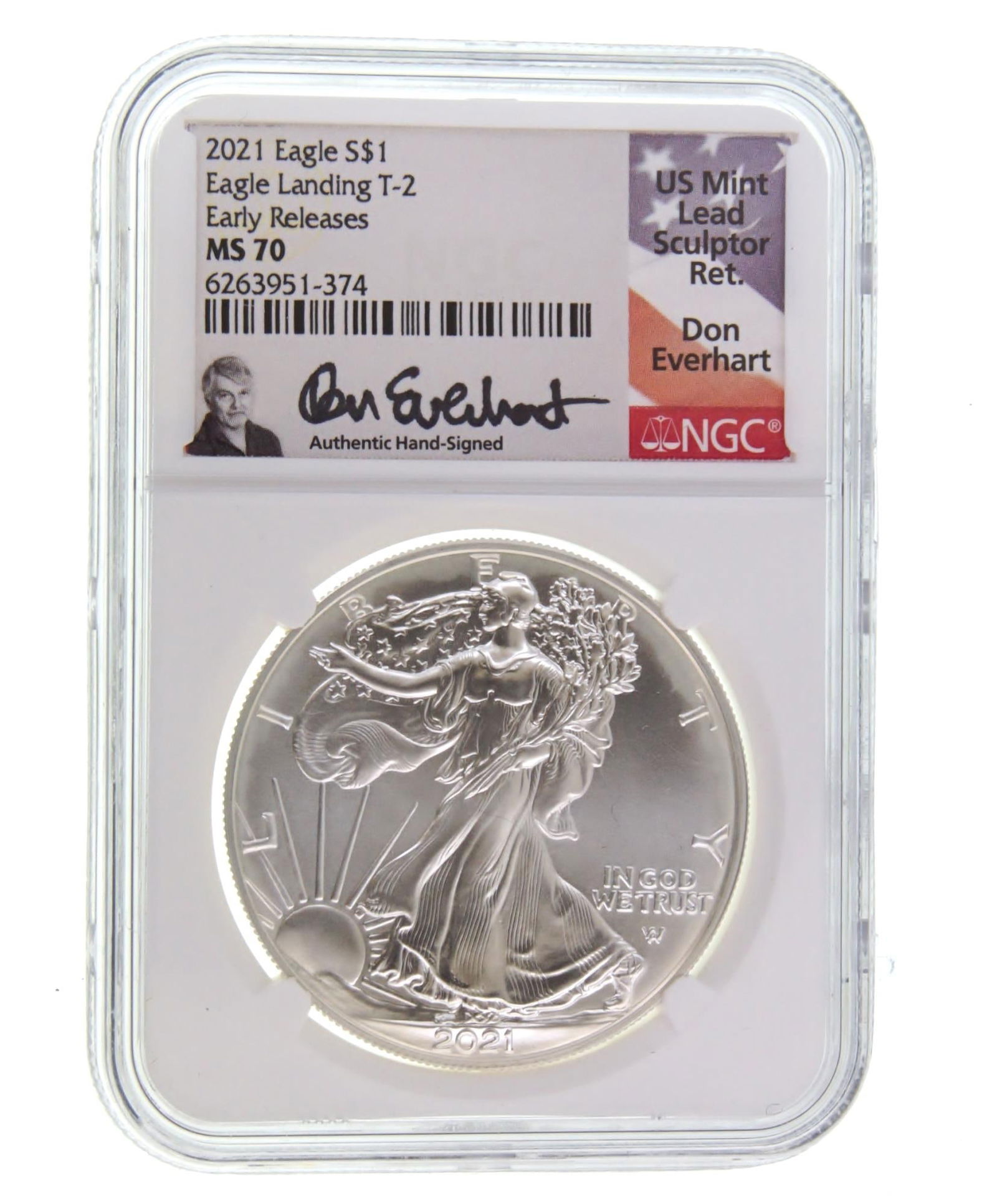 2021 SILVER EAGLE NGC MS70 SIGNED
