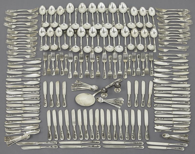 209 Pcs. Anglo-Indian niello