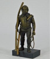 20C AMERICAN BRONZE MAN VESTA