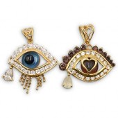 20K GOLD AND DIAMOND EVIL EYE
