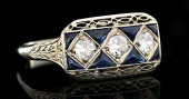 20K WHITE GOLD ART-DECO DIAMON