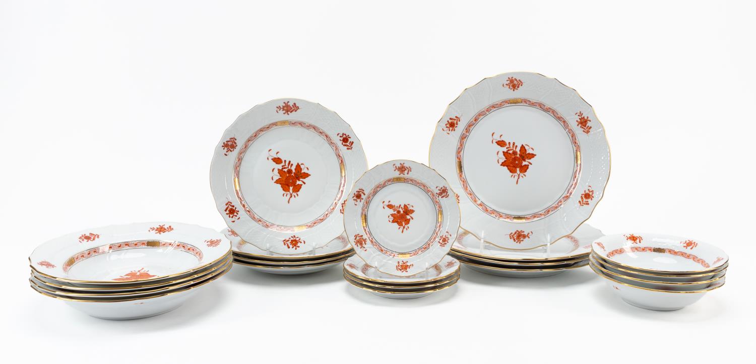 20PC HEREND RUST CHINESE BOUQUET,