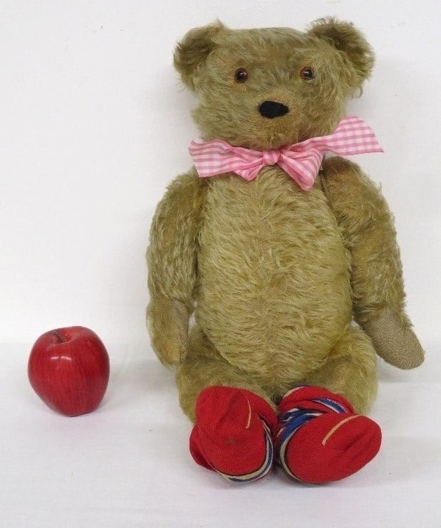 20TH C. BLONDE MOHAIR STUFFED TEDDY