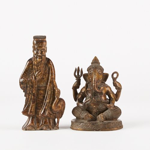 20TH C. BRONZE GANESHA WITH