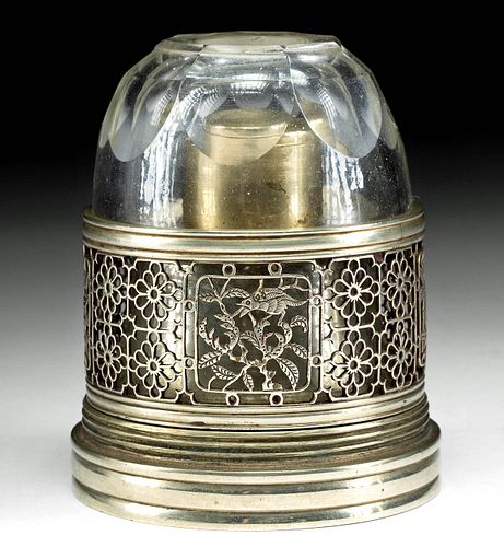 20TH C. BURMESE NICKEL-SILVER OPIUM