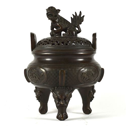 20TH C. CHINESE BRONZE CENSERA well