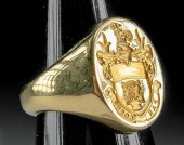 20TH C. ENGLISH GOLD SIGNET RI