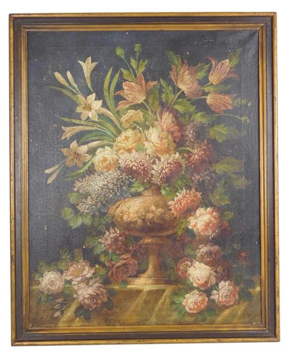20TH C. FLORAL STILL LIFE, OIL ON