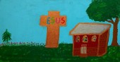 20TH C. FOLK ART OIL20th c. Am