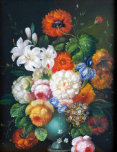 20TH C. FRAMED STILL LIFE OF V