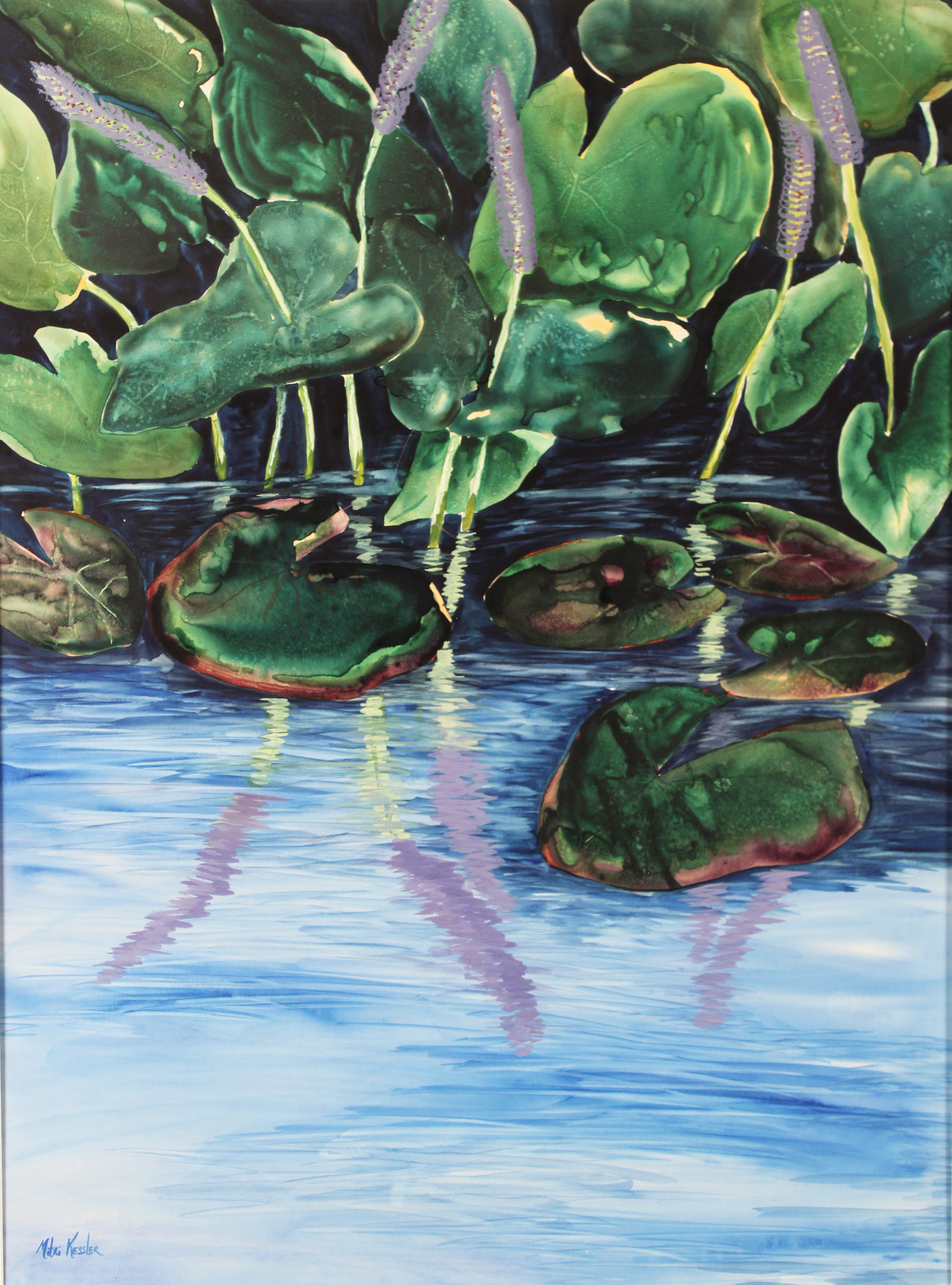20TH C. FRAMED WATERCOLOR OF LILY