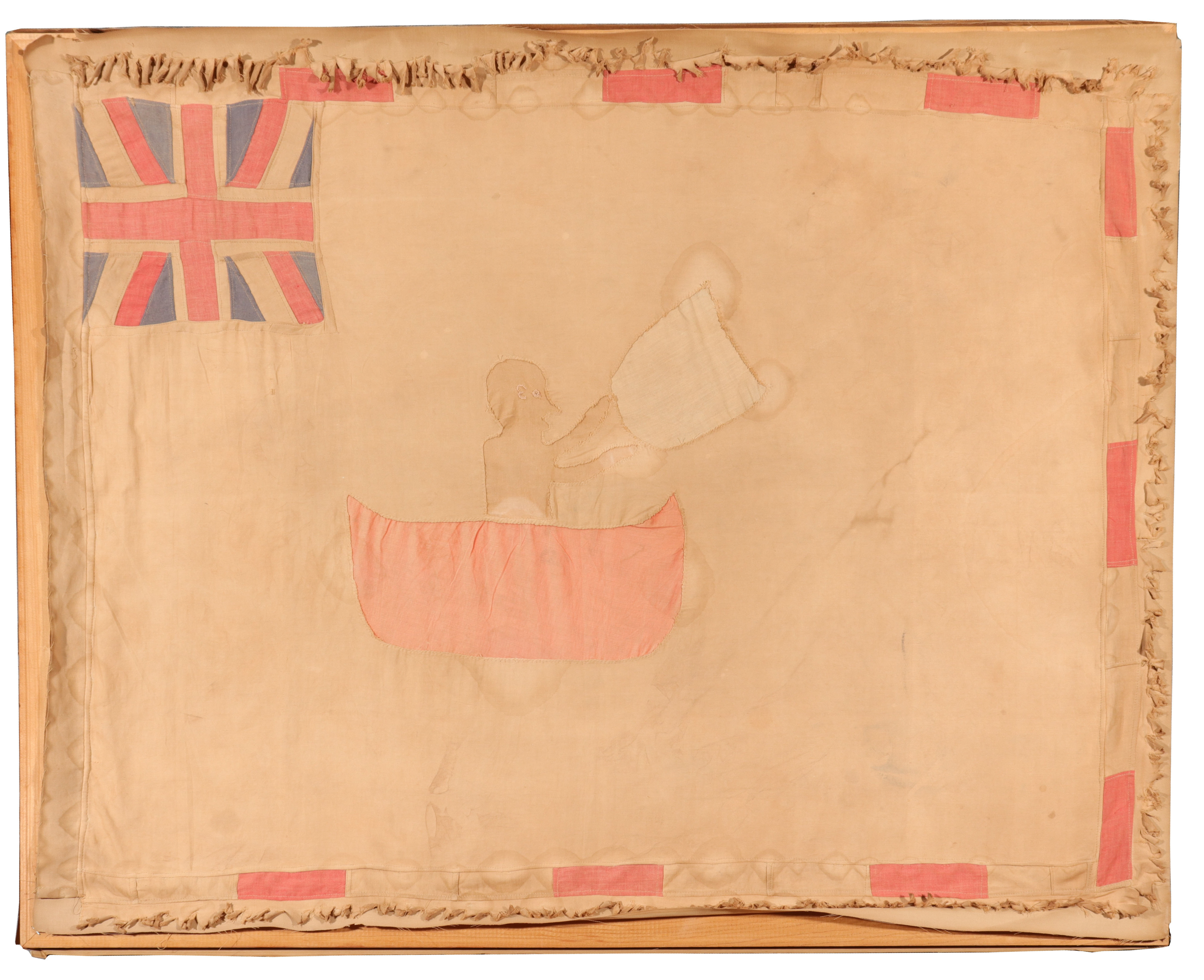 20TH C. GHANA ASAFO FLAG WITH MAN