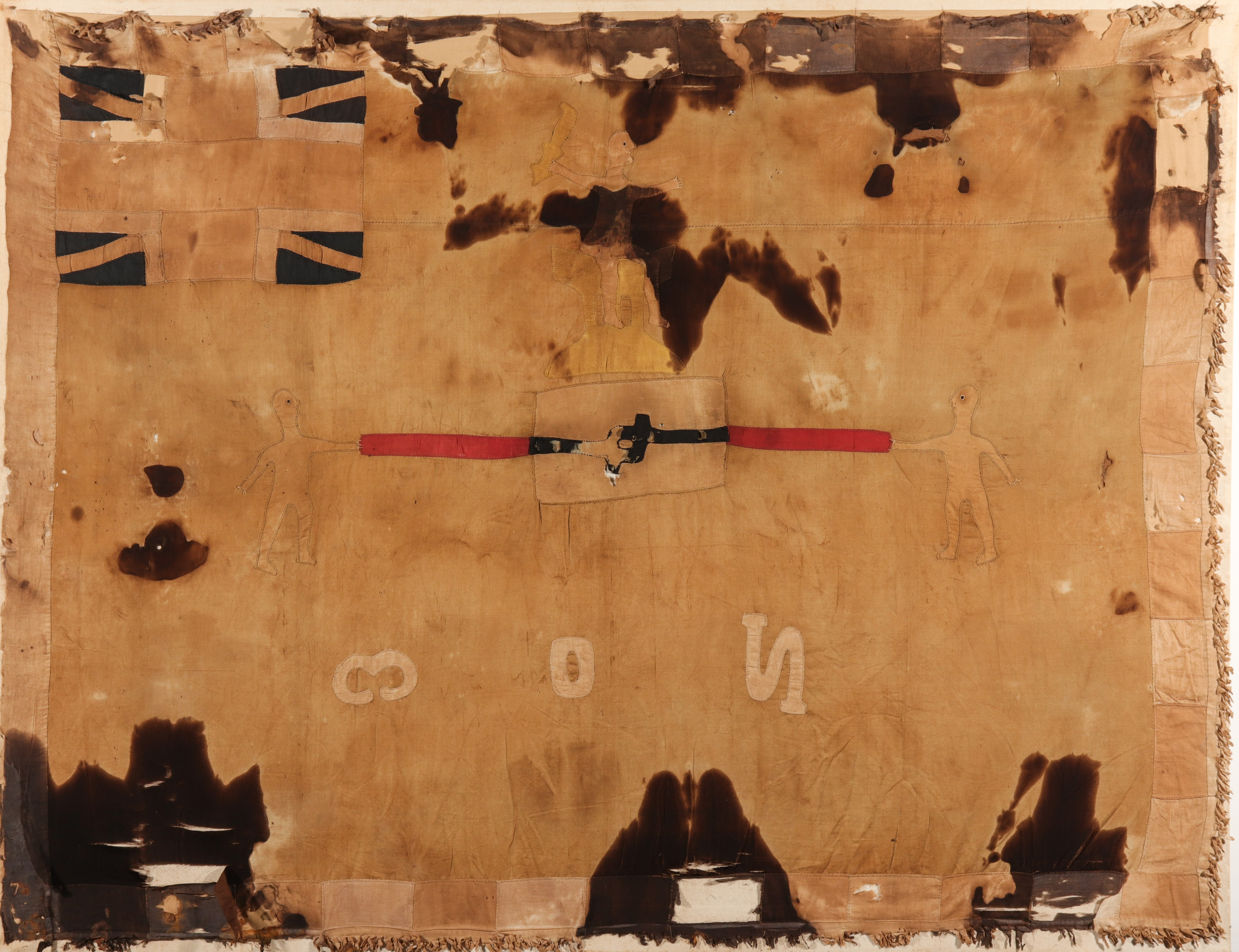 20TH C. GHANA ASAFO FLAG W MEN &