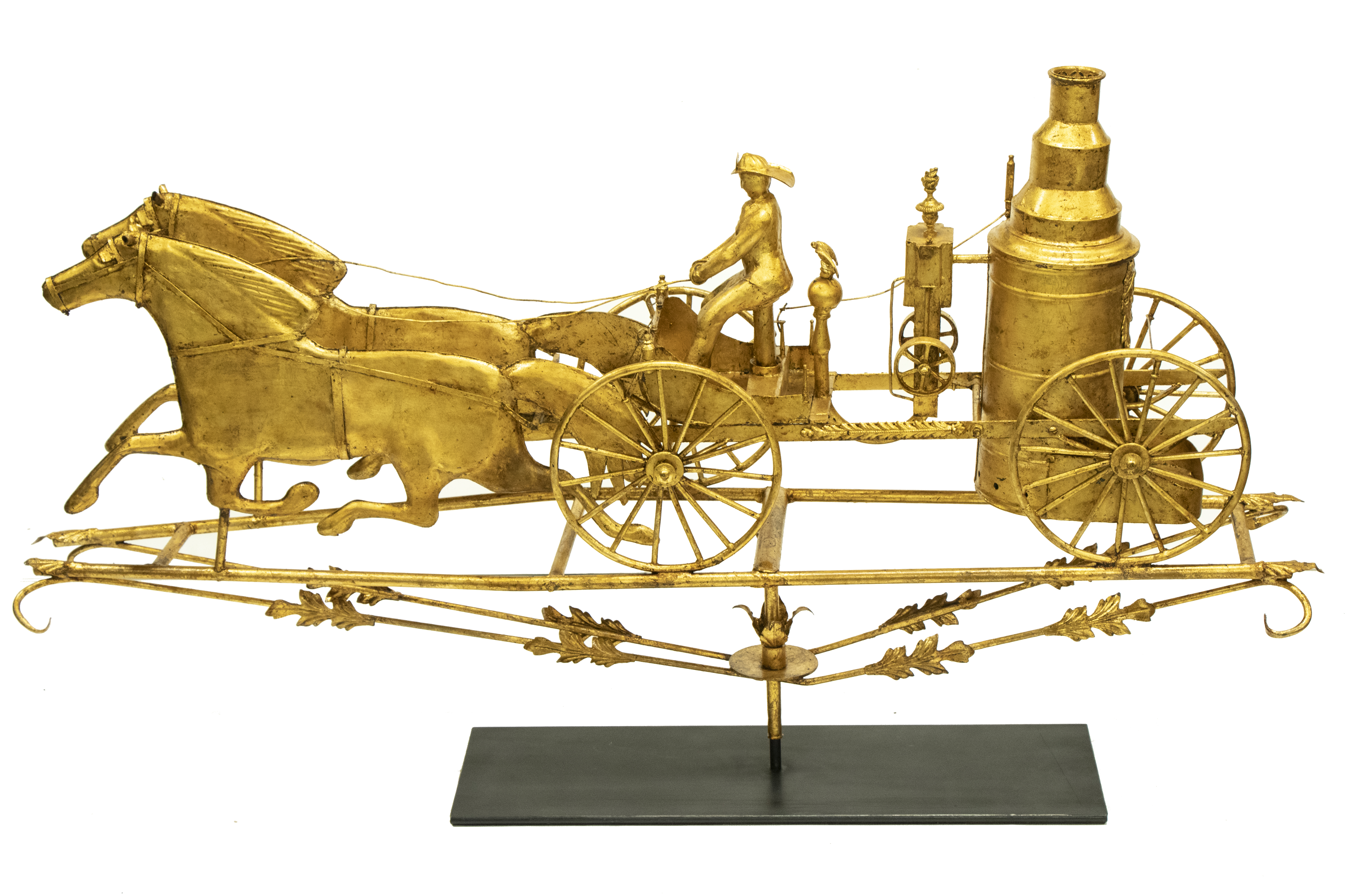 20TH C. GILT COPPER FIRE PUMPER
