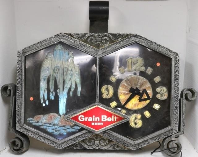 20TH C GRAIN BELT BEER LIGHTED