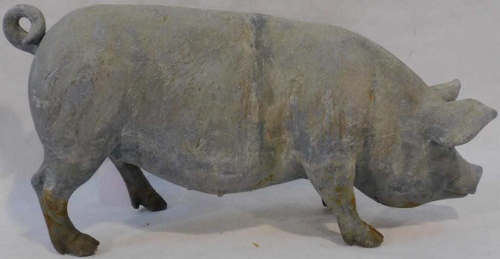 20TH C. LEAD PIG GARDEN ORNAMENT.