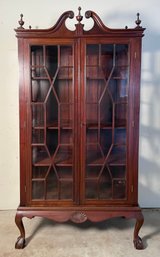 20th C. mahogany display/curio