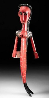 20TH C. MALI POLYCHROME WOOD P