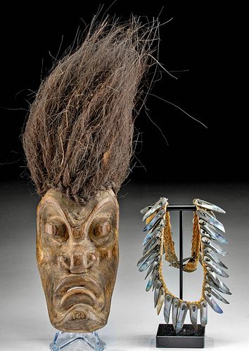 20TH C. MAORI PAUA NECKLACE +