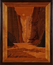 20TH C. MARQUETRY-INLAID PICTO