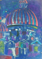 20TH C. MIXED MEDIA ON BOARD,
