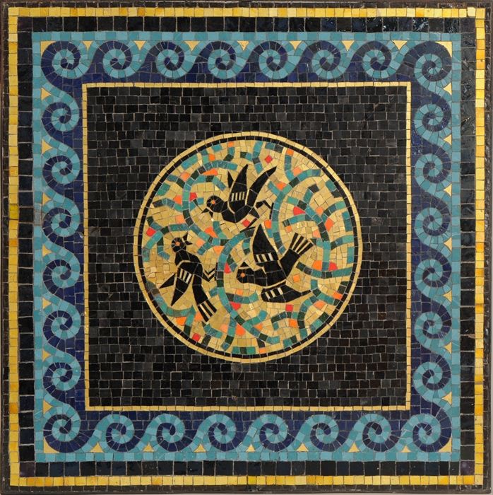 20TH C. MOSAIC TILE PANEL IN