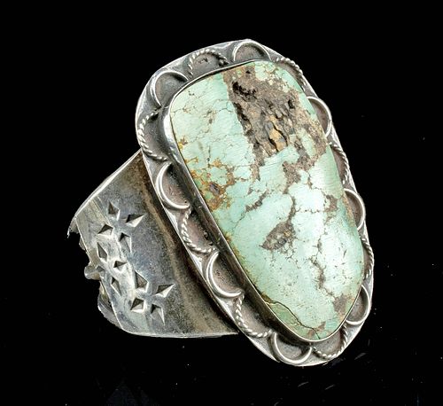 20TH C. NAVAJO SILVER & TURQUOISE