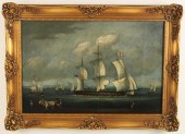 20TH C. O/C HARBOR SCENE PAINT