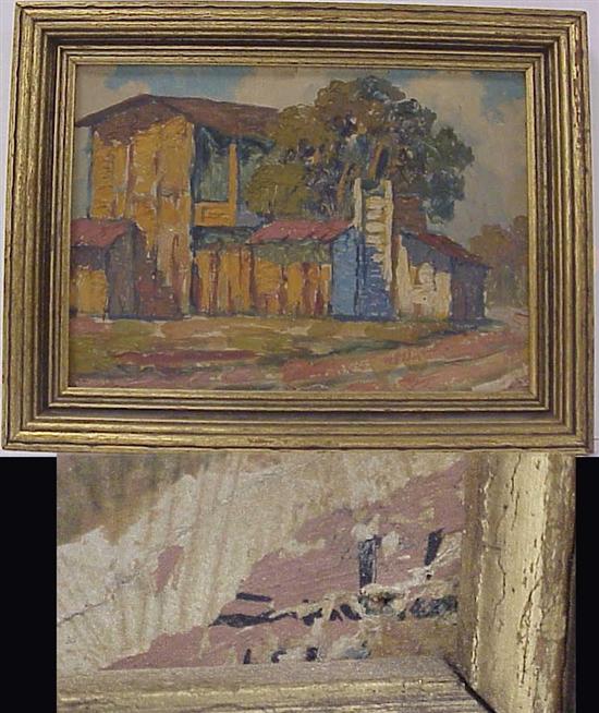 20th C. oil on board inscribed