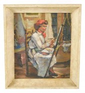 20TH C. OIL ON BOARD, DEPICTS