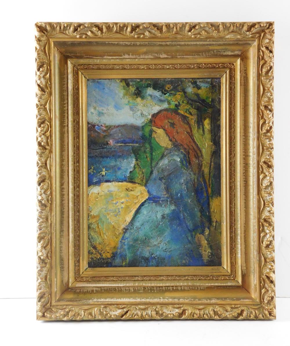 20TH C. OIL ON BOARD, POST